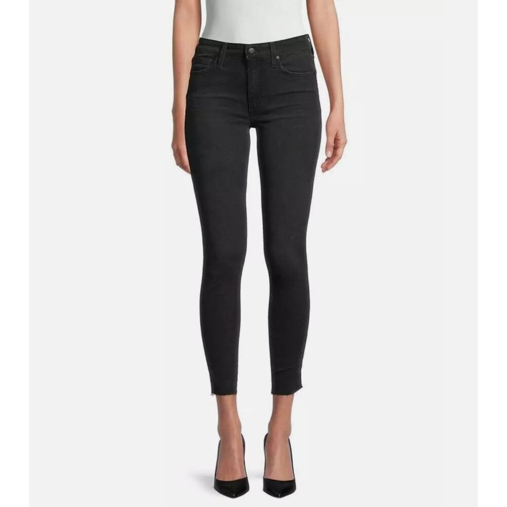Size 28 Women's JOE'S JEANS FADED BLACK SKINNY JEANS Frayed Raw Cut Hems Stretch - Picture 10 of 11